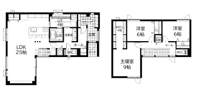 間取図：2階建て 3LDK